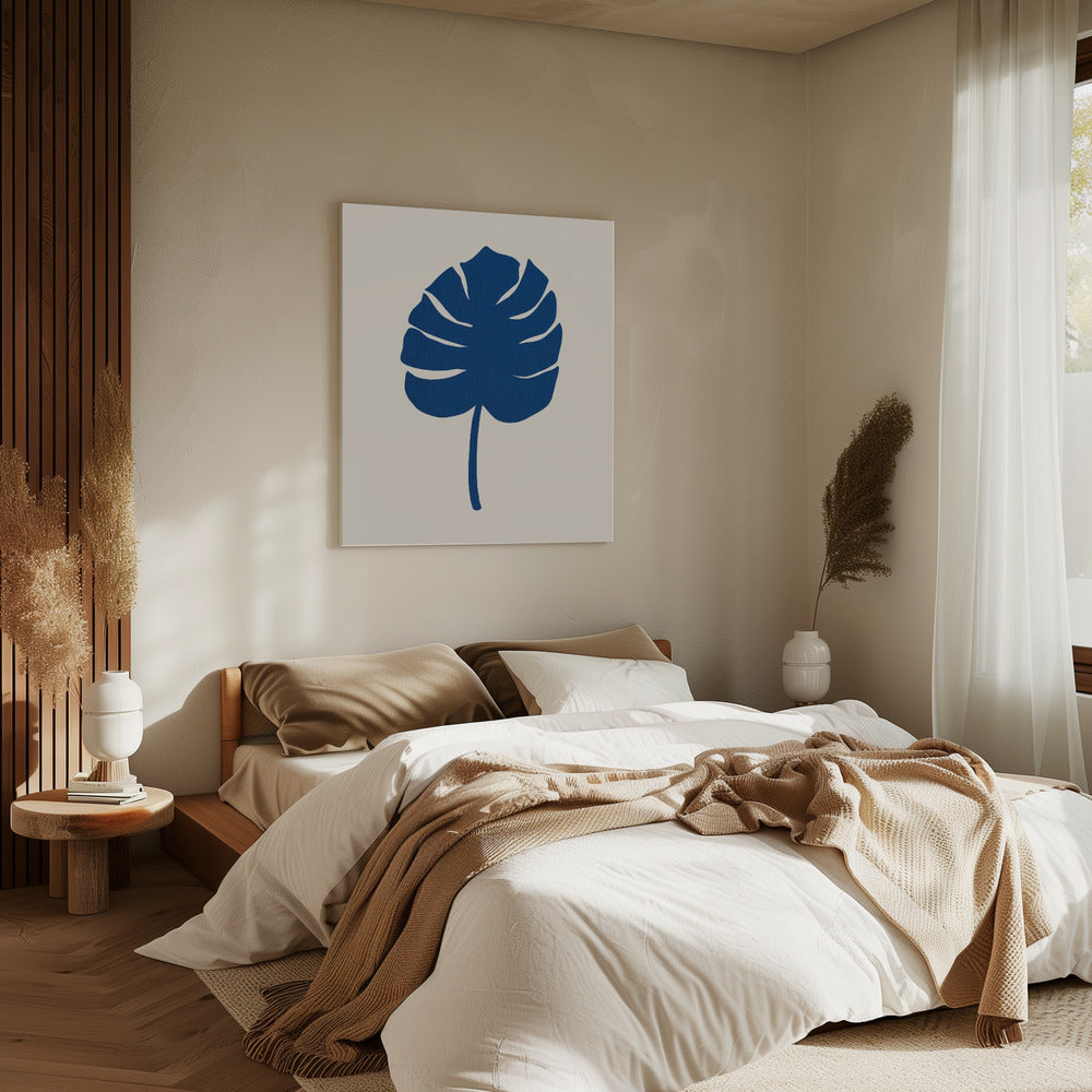 Monstera Canvas Blue Poster och Canvastavla