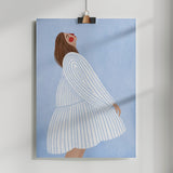 The Woman With the Blue Stripes Poster och Canvastavla