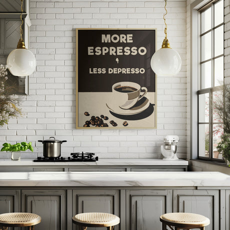 More Espresso - Less Depresso Poster och Canvastavla