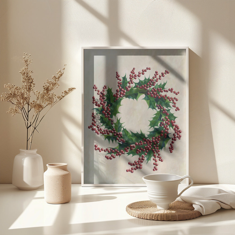 Holly wreath Poster och Canvastavla