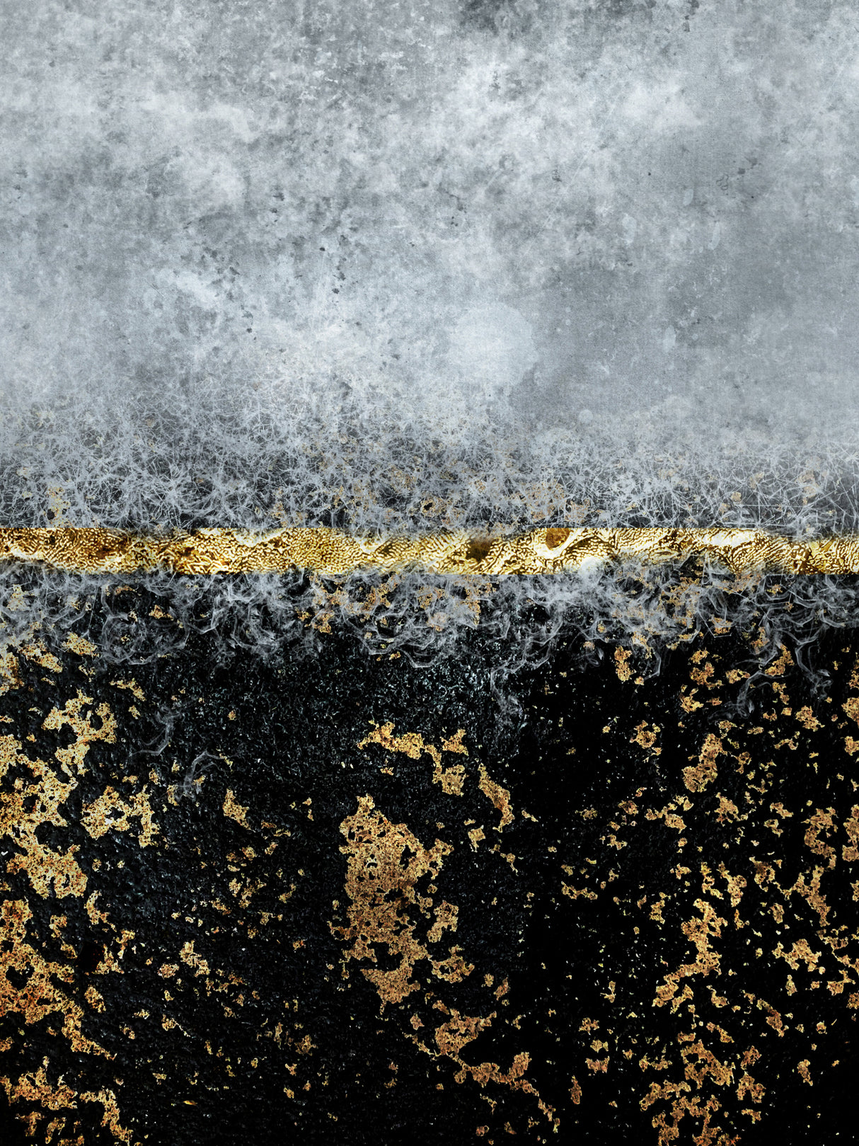 Gold Black Abstract Poster och Canvastavla