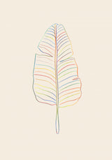 Banana Rainbow Leaf Poster och Canvastavla