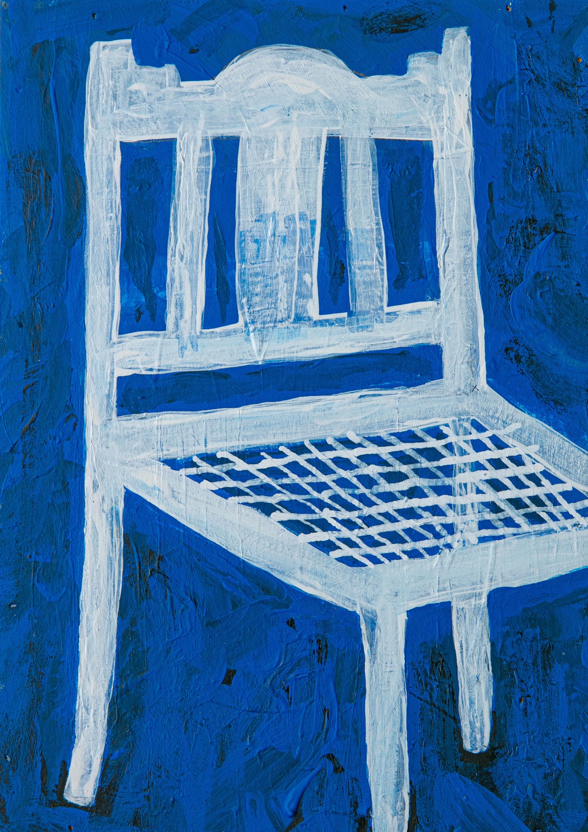 White Chair On Blue Poster och Canvastavla