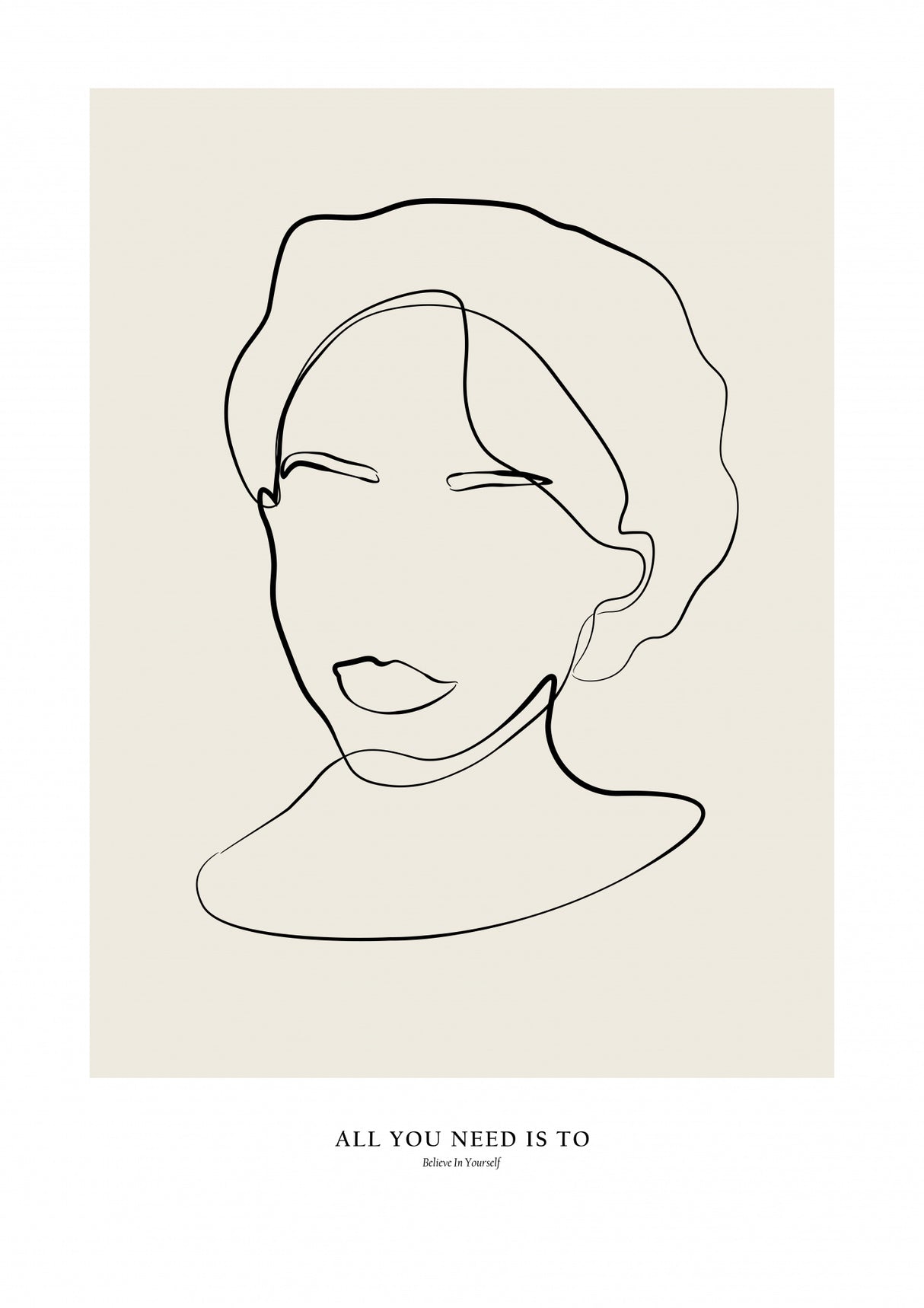 Modern female line art Poster och Canvastavla