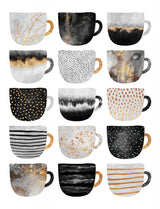 Pretty Coffee Cups Poster och Canvastavla