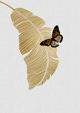 Butterfly & Palm Leaf Poster och Canvastavla