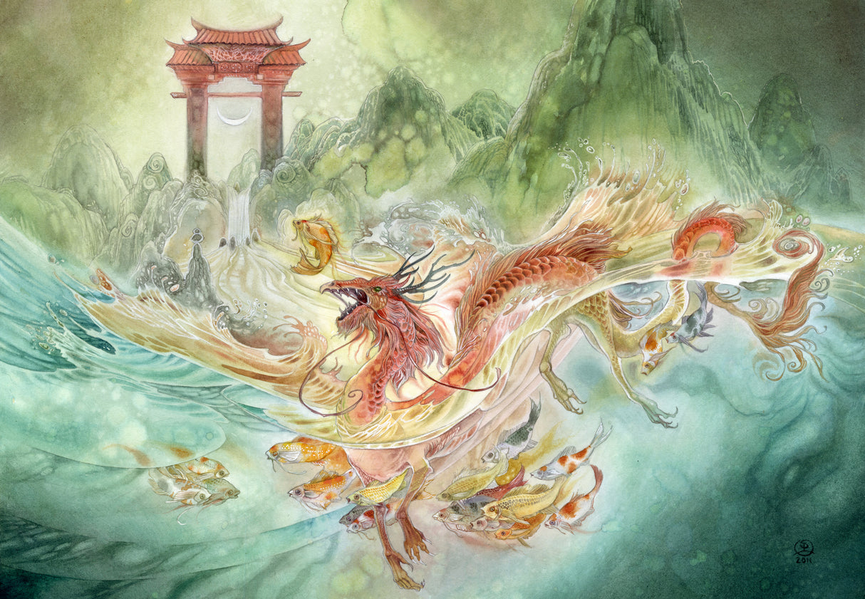 Climbing the Dragon Gate Poster och Canvastavla