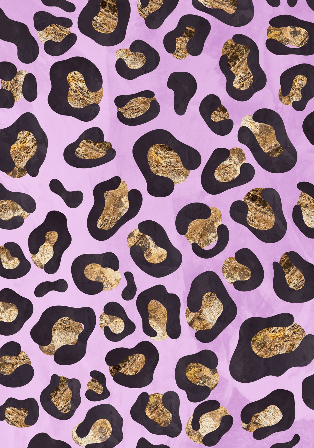 Gold leopard print pink Poster och Canvastavla