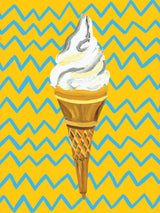 Ice Cream Yellow Zigzag Poster och Canvastavla