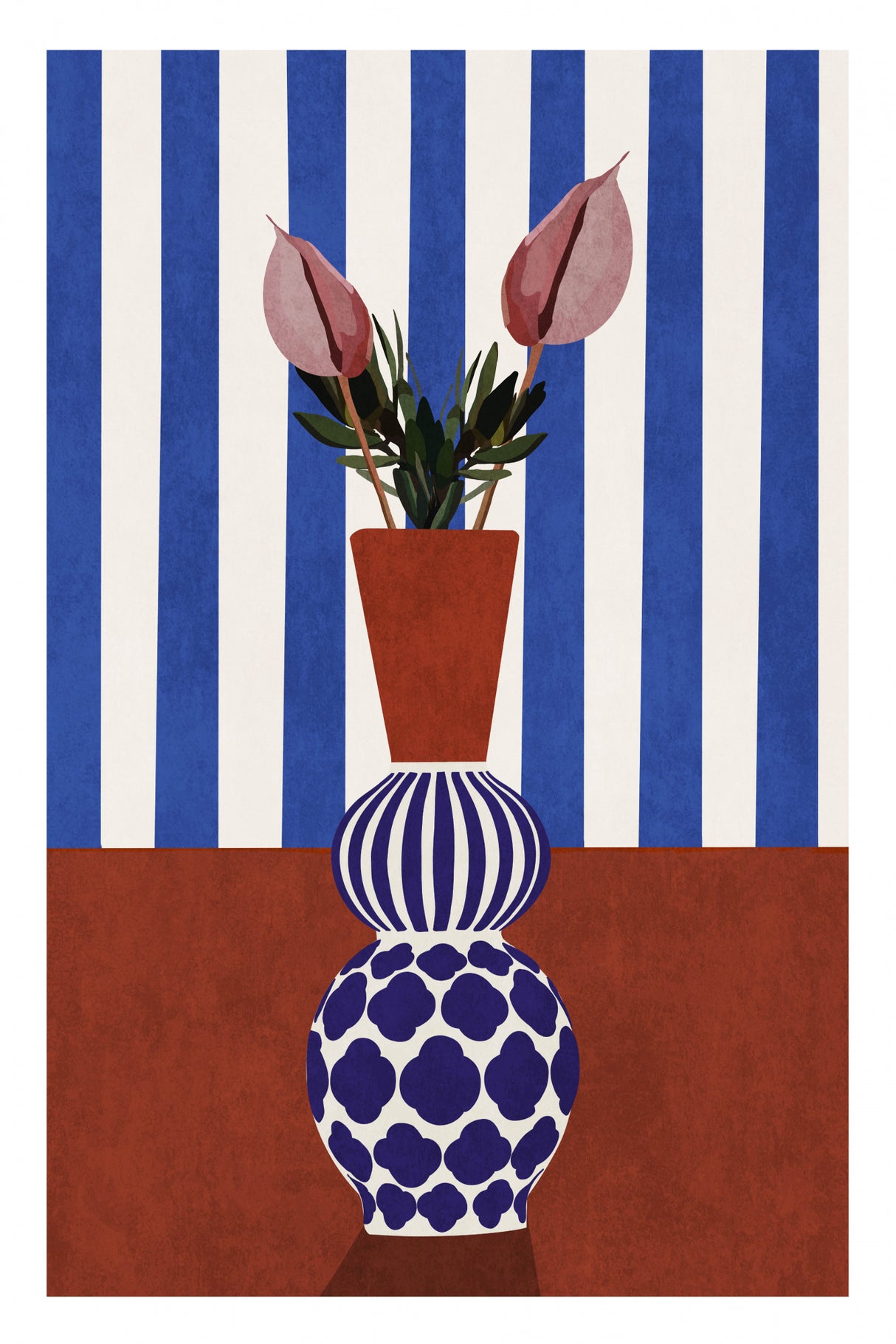 Flower Vase 2ratio 2x3 Print By Bohonewart Poster och Canvastavla