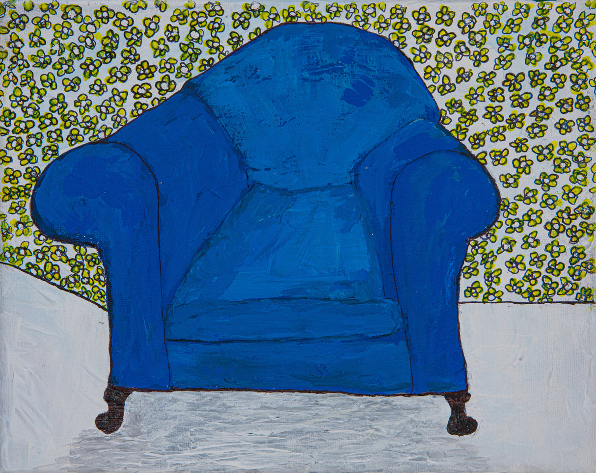 Blue Velvet Chair Poster och Canvastavla