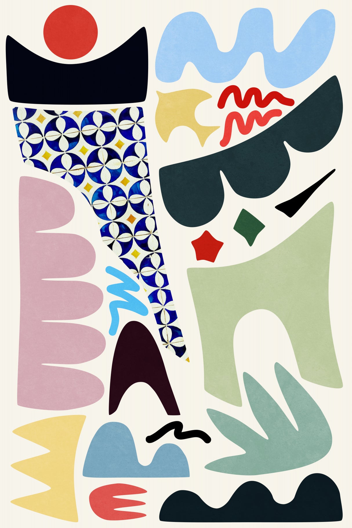 Sunny Day Colors and Shapes Poster och Canvastavla