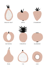 Pastel Fruits Poster och Canvastavla