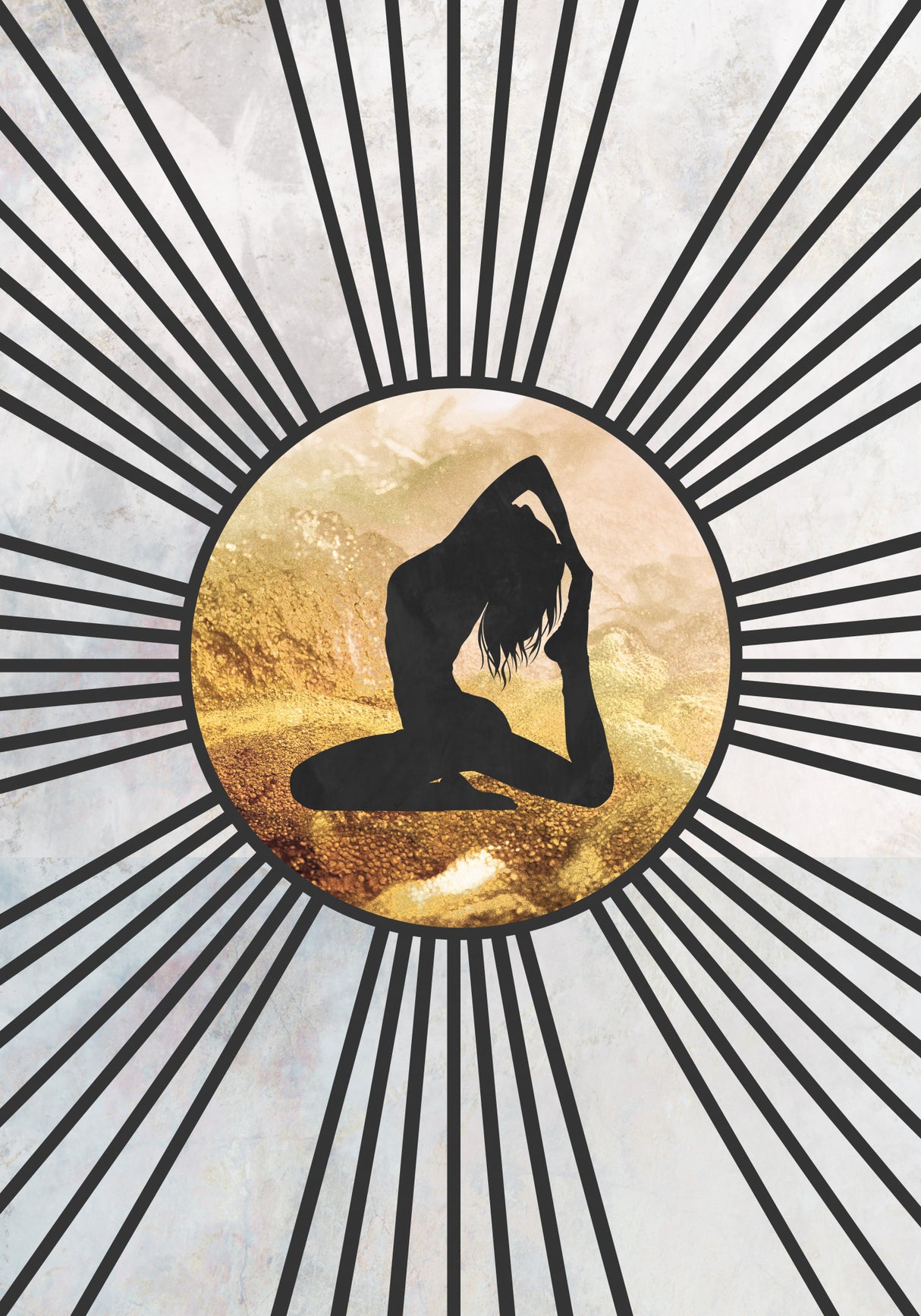 Black Gold Sun Yoga 6 Poster och Canvastavla