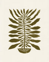 ne Hundred-Leaved Plant #22 / Lino Print Poster och Canvastavla