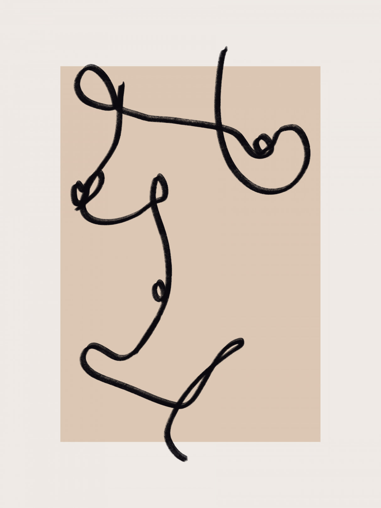 Abstract Minimal Nude Line Art Poster och Canvastavla