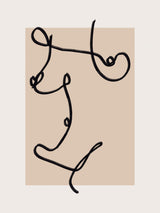 Abstract Minimal Nude Line Art Poster och Canvastavla