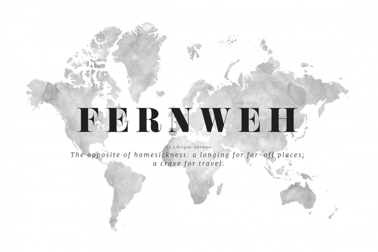 Fernweh world map Poster och Canvastavla