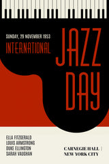 Jazzy Days   Dark Red Poster och Canvastavla