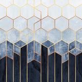 Soft Blue Hexagons Poster och Canvastavla