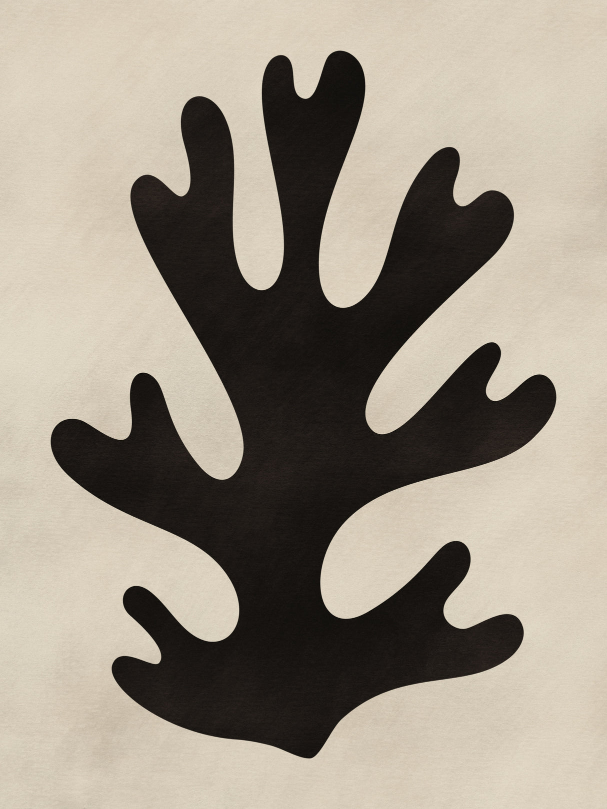 Minimal Black Coral Poster och Canvastavla