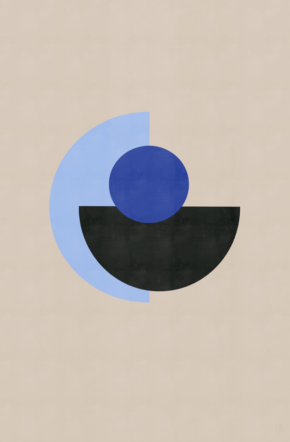 Abstract Blue Circle Poster och Canvastavla