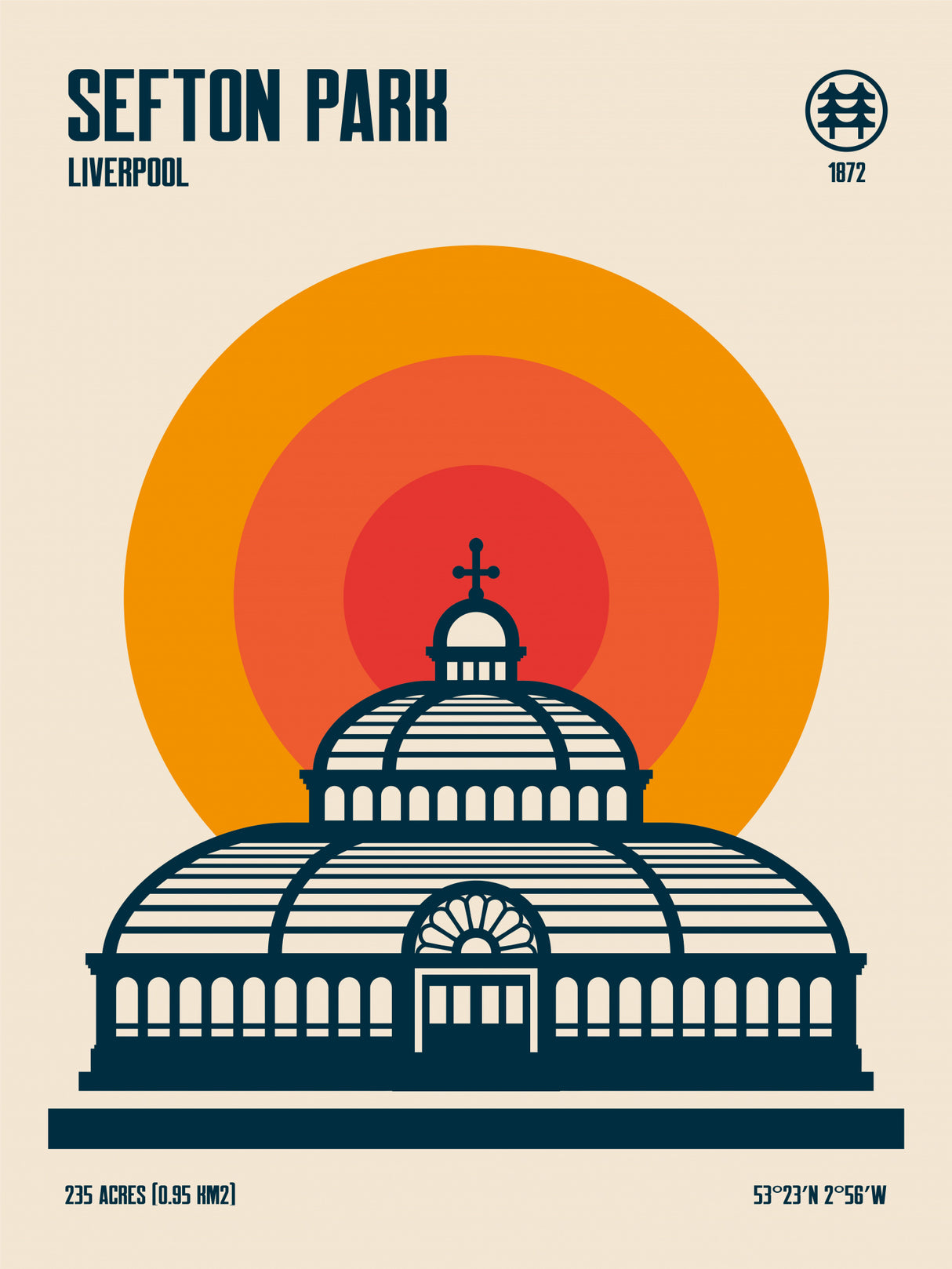 Sefton Park Palm House Travel Print Poster och Canvastavla