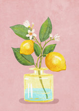 Lemon Bunch In Vase Vas och keramikposter