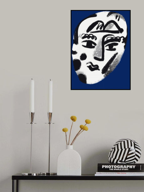 Boy Portrait In Blue Poster och Canvastavla