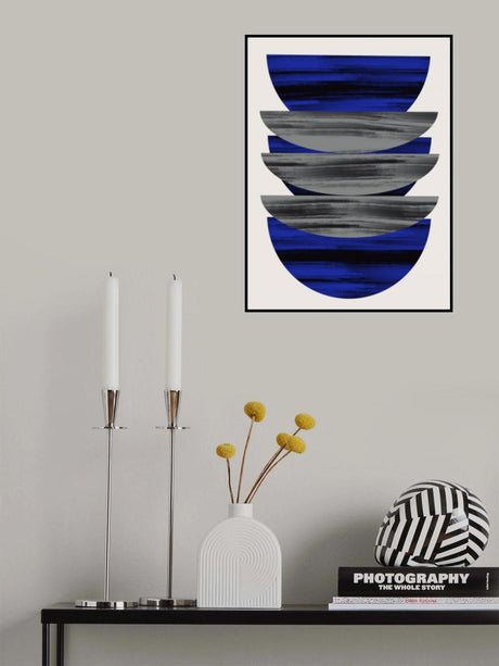 Scandinavian In Blue and Black Poster och Canvastavla