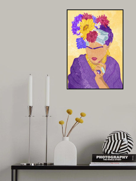 Frida and flowers Poster och Canvastavla