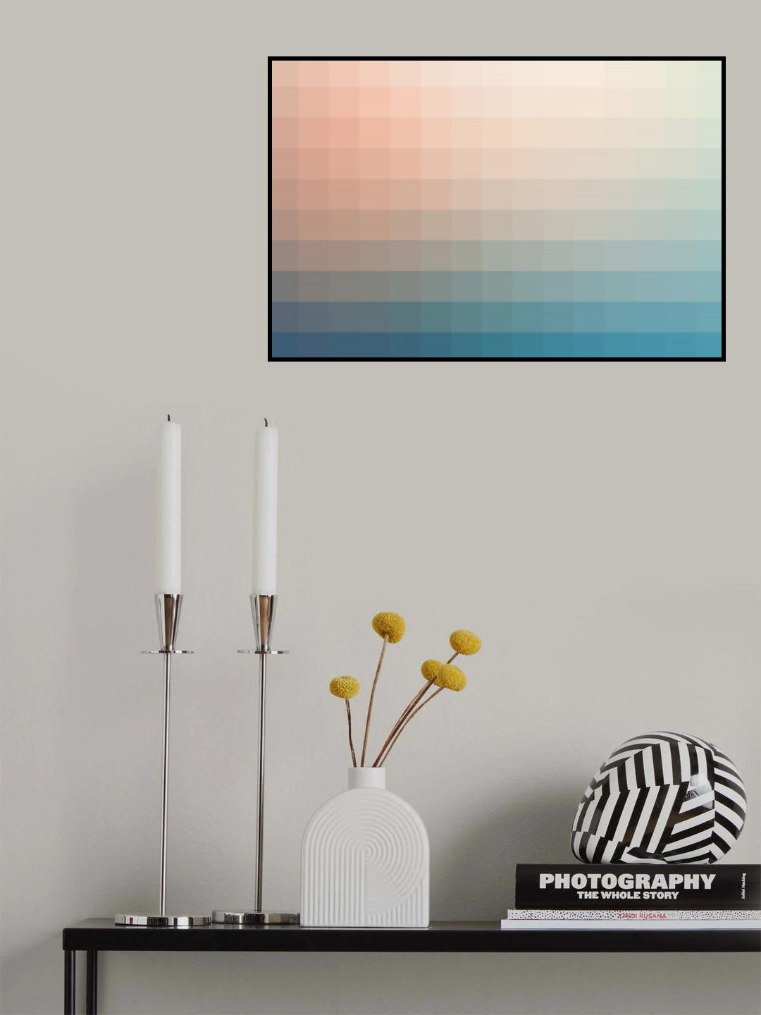 Lumen, Turquoise and Pink Glow Poster och Canvastavla