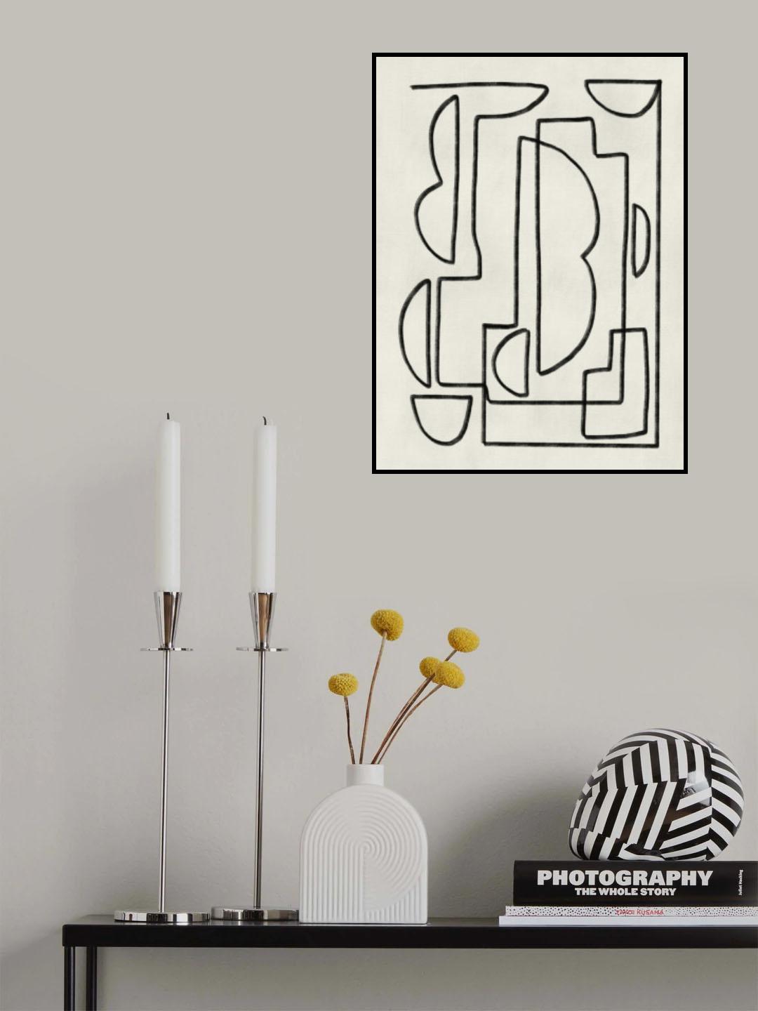 Abstract Line Art Sketch Poster och Canvastavla