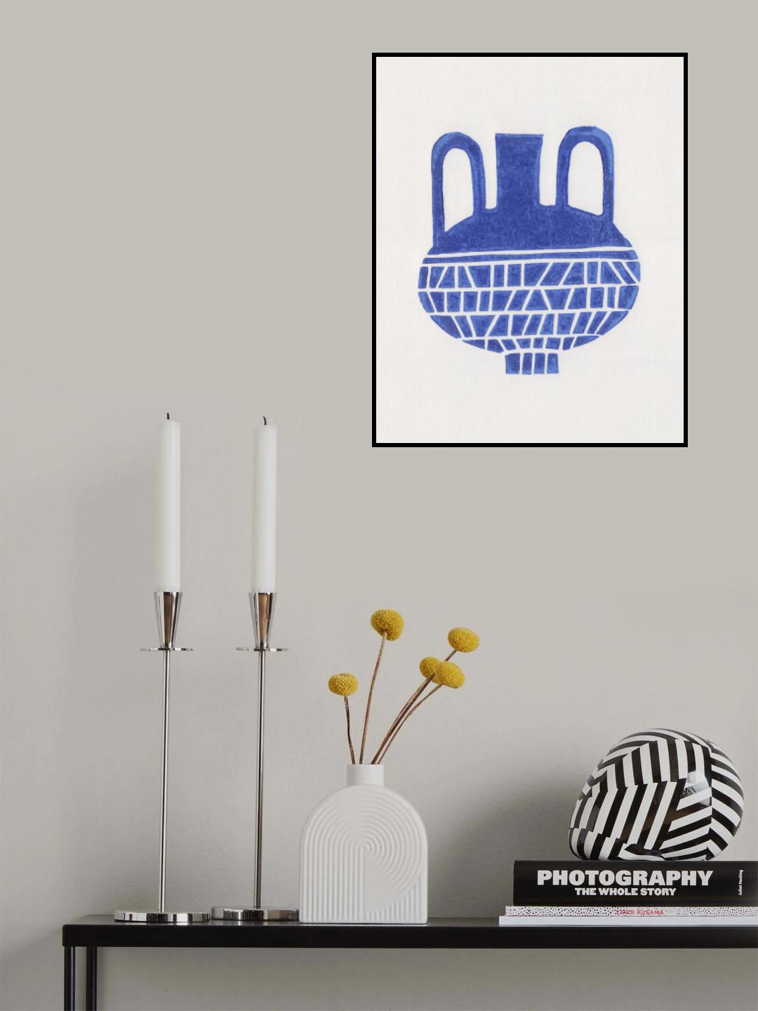 Linocut Vase #6 Poster och Canvastavla