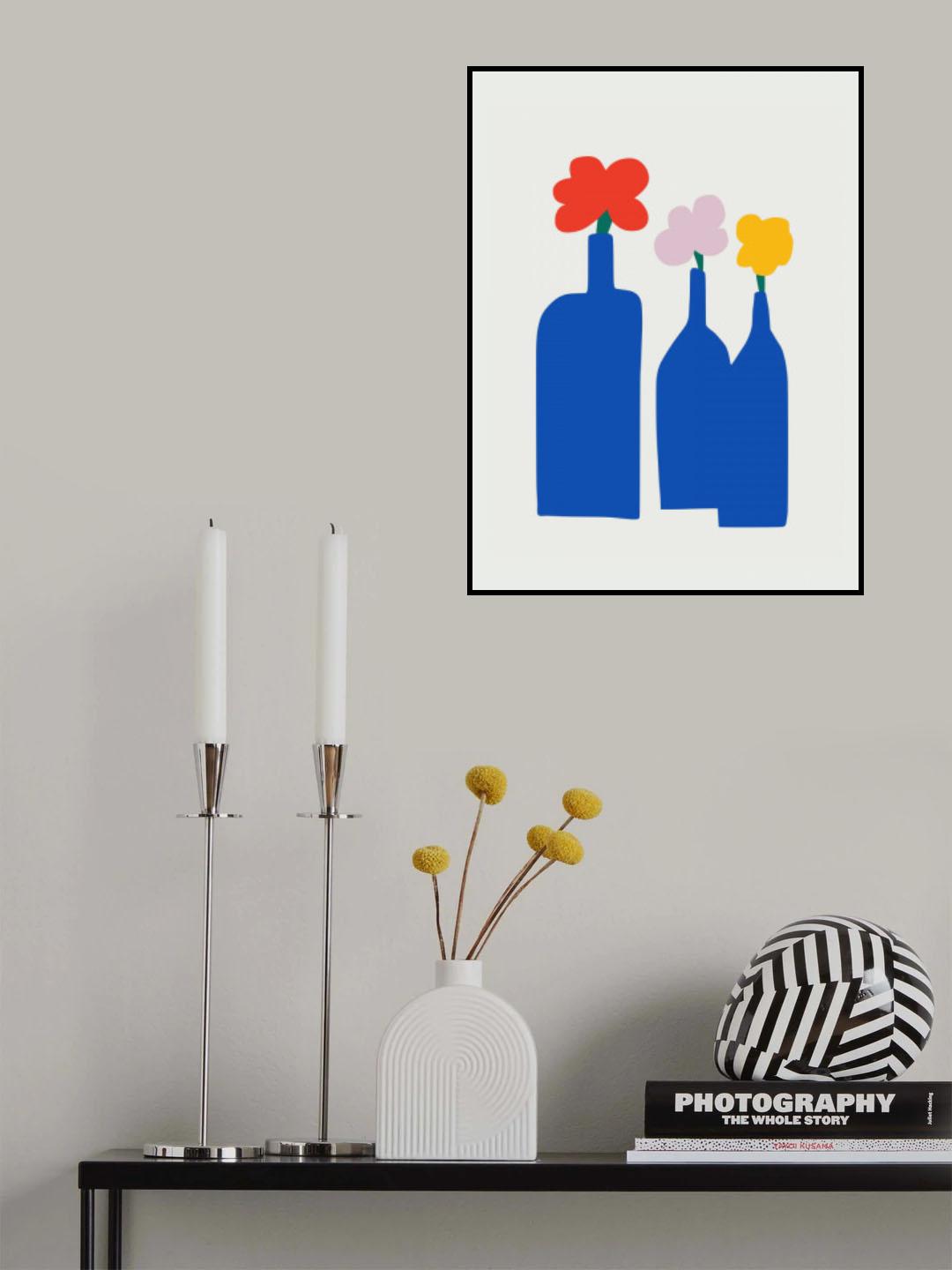 Blue Bottle Vase Poster och Canvastavla