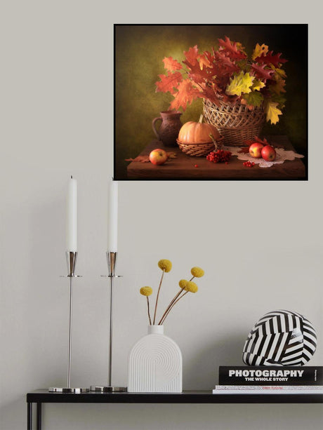 Still Life with Autumn Leaves Poster och Canvastavla