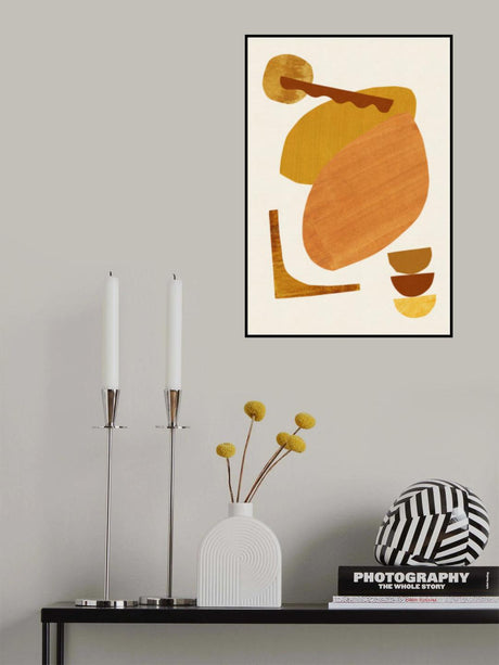 Abstract Collage With Warm Shapes Poster och Canvastavla