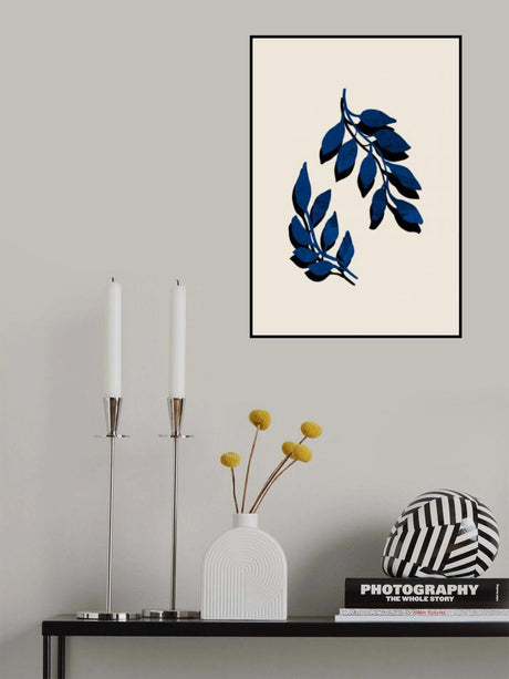 Blue Twig Brush Poster och Canvastavla