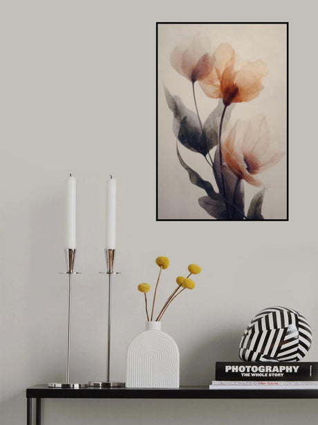 Parchment Flowers No 8 Poster och Canvastavla