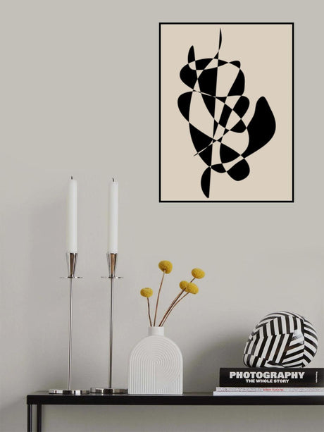 Abstract Black Shapes Artwork Poster och Canvastavla