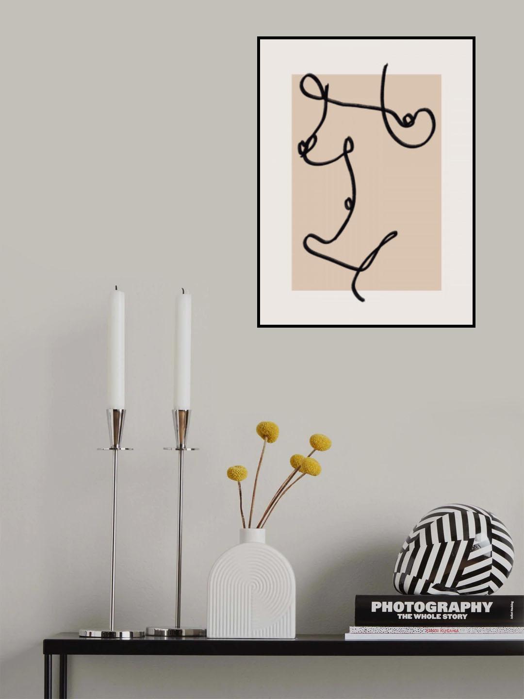 Abstract Minimal Nude Line Art Poster och Canvastavla