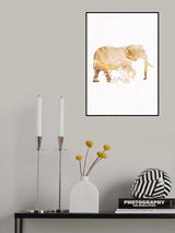 White Gold Elephants Poster och Canvastavla