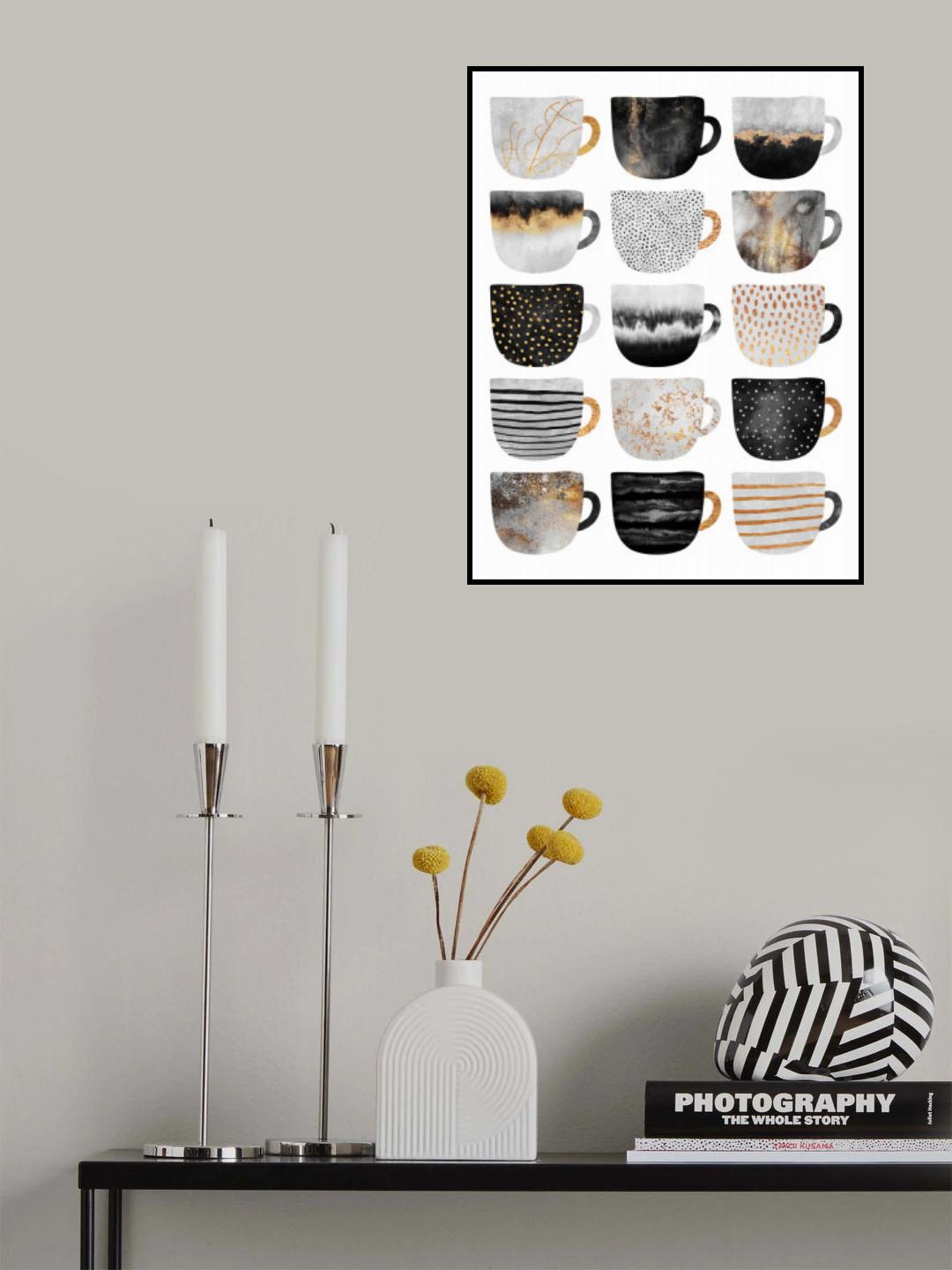 Pretty Coffee Cups Poster och Canvastavla