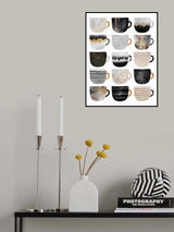 Pretty Coffee Cups Poster och Canvastavla