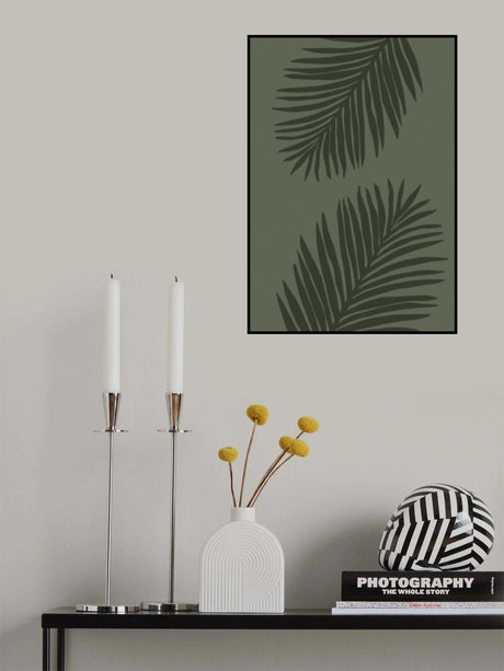 PALM LEAF 05 ALL GREEN Poster och Canvastavla