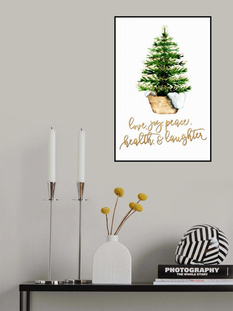 Cozy Christmas tree with holiday wishes Poster och Canvastavla