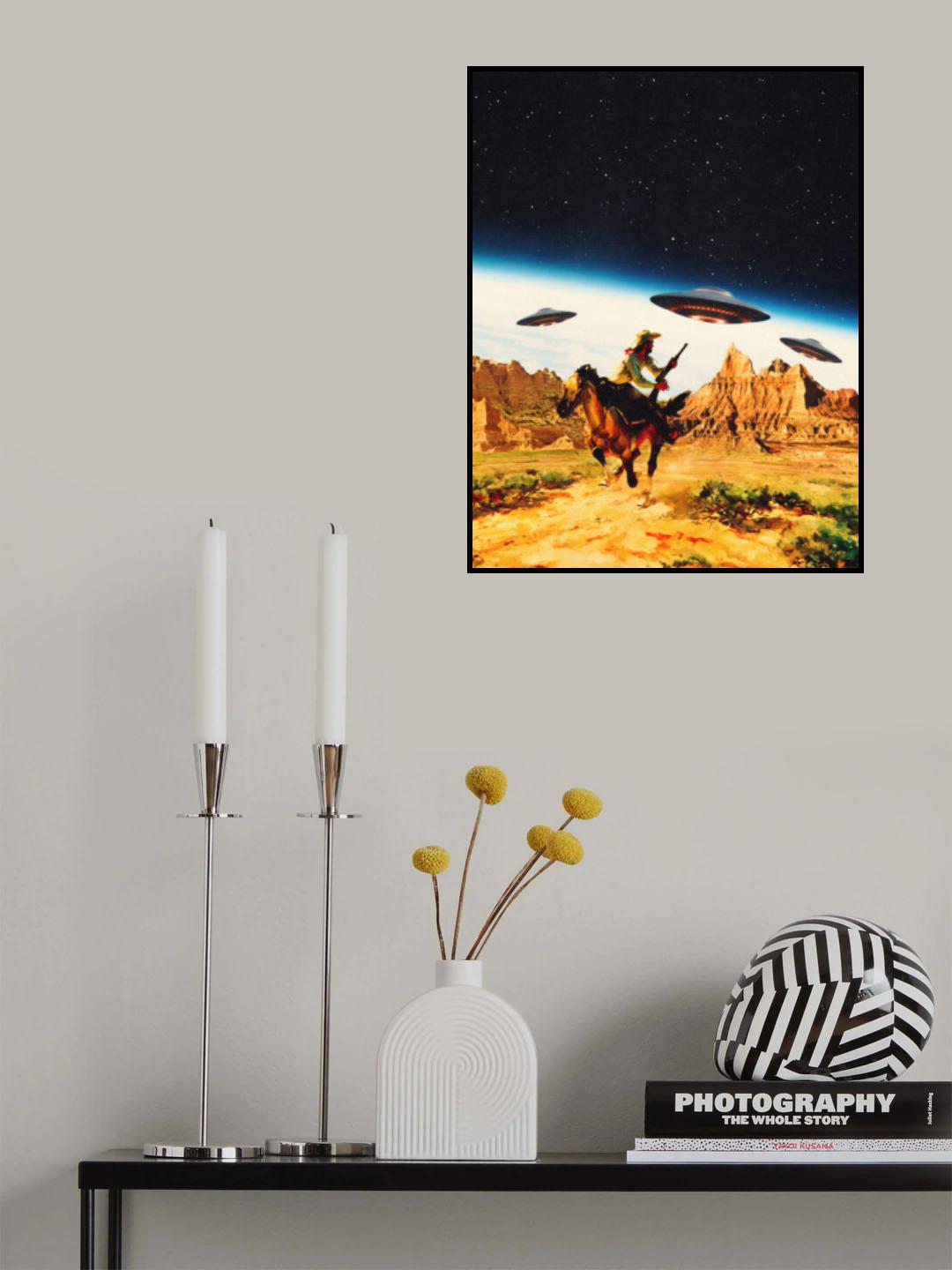 UFO Space Chase Poster och Canvastavla