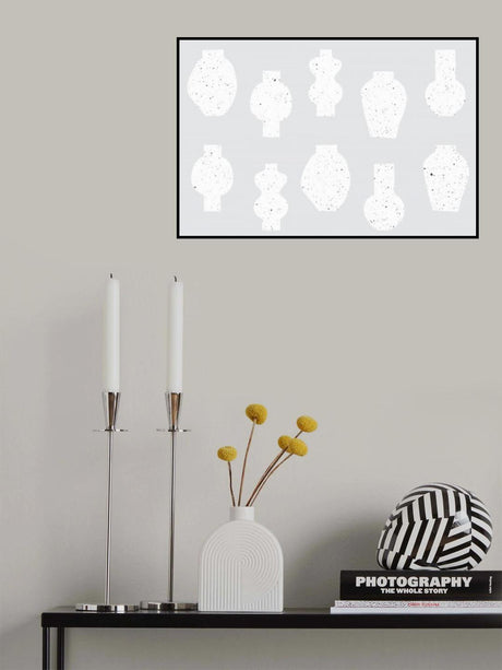 Abstract Vases White Poster och Canvastavla