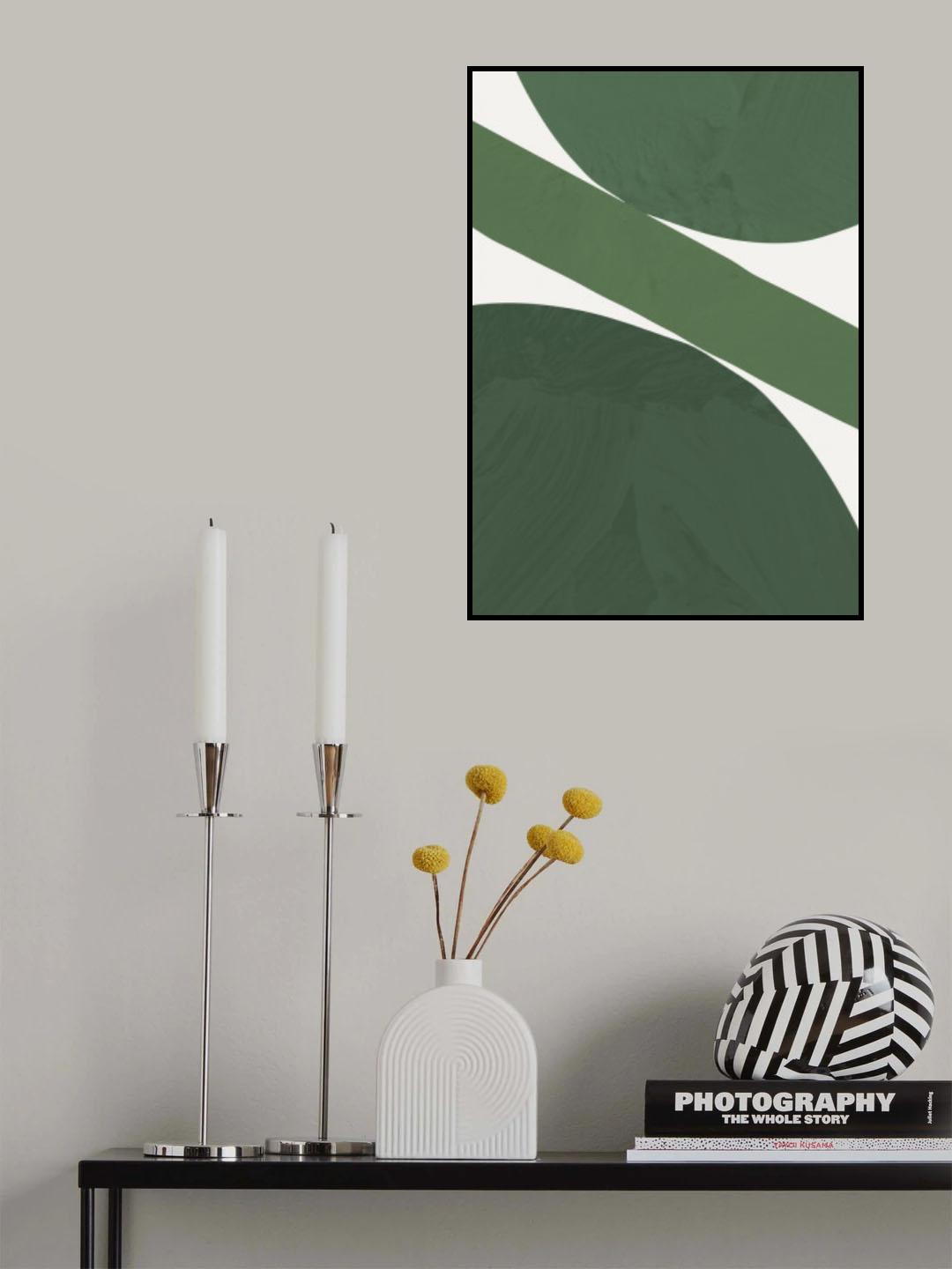 Green Abstract Poster och Canvastavla