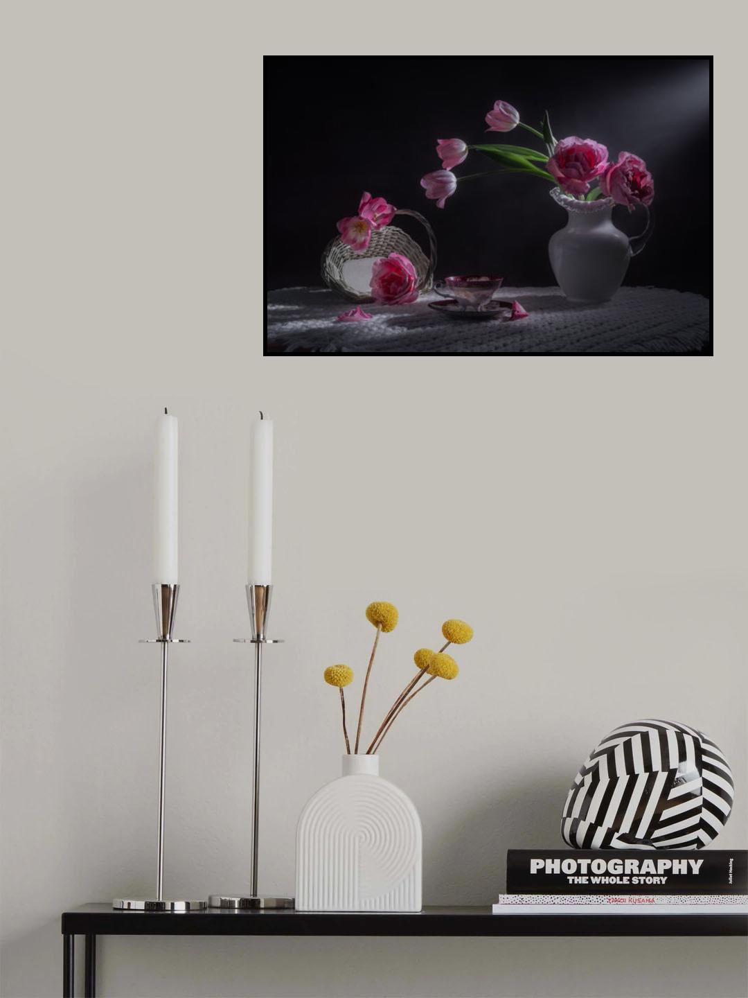 Pink Rose and Tulip Poster och Canvastavla